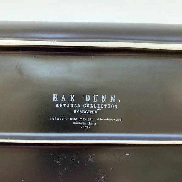 Rae Dunn Halloween Black Platter Tray TRICK OR TREAT Orange Large Letter - Picture 5 of 7